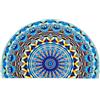 Bioputty Zerbino mezzo rotondo, stile bohémien, antiscivolo, a semicerchio, blu, bohémien, mandala, resistente, lavabile, per soggiorno, camera da letto, interni ed esterni, cucina, pavimento,