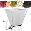 Mermajestic Macinino manuale per cereali con protezione da sovraccarico, 4 l, in acciaio inox, 2 metodi di macinazione manuale con manovella per erbe aromatiche, spezie, noci/cereali