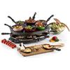 oneConcept Woklette Raclette Grill - Grill da tavola, Wok Set, 1200 W, Temperatura regolabile continua, 8 padelle e spatola in legno, 6 x mini wok, rivestimento antiaderente, nero