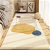 BESTORI Tappeto Camera Da Letto Soggiorno Pelo Corto Disegno Geometrico Antiscivolo Shaggy Lavabile Tappeti Morbido e Soffice per Decorazione per la Casa, Stile 4, 60x160 cm
