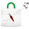 WD Lifestyle - Zuccheriera 300ml e Cucchiaino in Vetro Borosilicato con Decorazioni Colorate in Vetro (Coniglio e Carota)