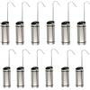 Druline Umidificatore in acciaio inox da appendere al termosifone, evaporatore per termosifoni, con gancio a S, in set da 12 pezzi, di colore argento