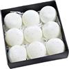 Jotekonoby Set di 9 palline di Natale in velluto, diametro 8 cm, decorazioni da appendere per albero di Natale, feste e decorazioni stagionali per la casa (bianco)