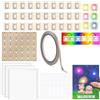 CYFUN DESIGN Kit di 60 adesivi a LED per circuiti luminosi, con nastro conduttivo e 3 fogli di strisce adesive in schiuma, per aggiungere luci a carte speciali (30 arcobaleno lampeggianti, 30 colori bianchi)