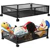 BestAlice Stoccaggio sotto letto con ruote e maniglie - contenitore organizer in metallo nero (2 pezzi)