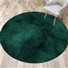 LONGSAO Tappeto Soggiorno Rotondo Tappeto Sala da Pranzo Antiscivolo Lavabile Tappeto Salotto Pelo Corto Colore solido astratto verde scuro, ø 60 cm