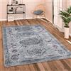 Paco Home Tappeto Salotto Moderno Soggiorno Tessuto Liscio Vintage Motivo Persiano Motivo Ornamenti Bordura Lavabile, Dimensione:160x220 cm, Colore:Grigio