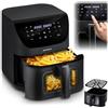 Berdsen Friggitrice ad aria calda XXL 8L - Airfryer con finestra e touchscreen - 1700 W - 12 programmi - Sano senza grasso