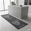 miqna Tappeto da cucina, nero da cucina, bianco e nero, antiscivolo, lavabile, Coffee Macchiato (nero, 80 x 200 cm)