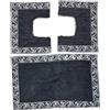 HOME ZEN HOUSEHOLD LINEN Set di tappeti da bagno LOUISE, 3 pezzi, 100% cotone idrofilo superassorbente, 1 tappetino 47x78 cm + 2 tappetini 47x38 cm scendi bidet e scendi water (NERO)