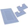 Casatessile Barocco set 3 pz tappeti bagno Set Tappeti Bagno 3 Pezzi in Cotone, Parure Tappeti Bagno - AZZURRO