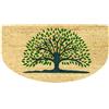 Casa Service SOAVE Zerbino 40x75cm Mezzaluna in Cocco Naturale e Gomma PVC Rettangolare per ingresso con Albero della vita (D - Green)