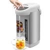 Lightakai Bollitore elettrico da 4 l, thermos elettrico con termostato, dispenser di acqua calda in acciaio inox, funzione di mantenimento del calore, per casa, scuola, ufficio, hotel (grigio)