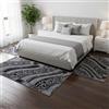 Masters House Biancheria per la Casa Tris Tappeti Camera da Letto Moderni Effetto Lurex - Set 3 Pezzi (80x150 + 2x60x110) - Motivo Onda Grigio/Nero - Morbidezza Premium - Antiscivolo - Facili da Pulire - Ideali per Fondo Letto e Laterali