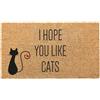 Social crazy Tappeto zerbino personalizzato - i hope you like cats - cocco naturale ideale per ingressi (Cocco naturale, 40x60 cm)
