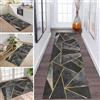 ZDYHMrj Tappeto per corridoi, antiscivolo, 110 x 400 cm, tappeto lungo per corridoio, grigio scuro, oro, lavabile, tappeto per corridoio, ingresso, cucina, camera e soggiorno