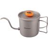 Aomiun Bollitore per caffè da esterno Ti Pour Over, 400 ml, con collo d'oca, termometro e manico pieghevole