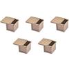 Spamietz 5 teglie quadrate con coperchio, stampo per toast, per pane, con coperchio, antiaderente, mini cubo d'acqua