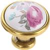 FBSHOP(TM) FBSHOP TM, pomelli in ceramica, stile francese, dipinti a mano, motivo: fiore di tulipano, per cassetti, mobili da cucina, armadietti, guardaroba, comò, set di 10 style 11-Single hole