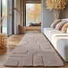SIMPEX, Tappeto Decorativo Boho Scandinavo Beige Monocromatico 80x150 cm, Morbido e Facile da Pulire, Lavabile, Effetto 3D, Tappeto per Soggiorno e Camera da Letto