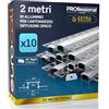 Eurocali 10x Profili da 2 metri a Scomparsa in Alluminio per Strisce LED (20mt) | Copertura Opaca larghezza max striscia led 20.7mm - 28.5 x 14 (alette 61.5)