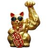 FQRDKT Statuetta di Gatto Portafortuna con Braccio Muscoloso per Arredamento E Regalo Feng Shui, Braccio sinistro
