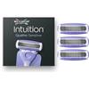 Wilkinson Sword Intuition Quattro Sensitive, rasoio donna, 3 ricariche