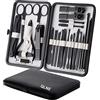 QLNE Set di tagliaunghie in acciaio inox ad alta precisione Kit pedicure lima per unghie affilate forbici e tagliaunghie kit manicure pedicure unghie e unghie dei piedi con cas portatile