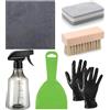Generico Kit Per La Pulizia Delle Lapidi Del Cimitero - Set Completo Con Raschietto | Spugna, Guanti, Spazzola E Flacone Spray Per La Pulizia E La Conservazione Di Tombe, Monumenti, Sagrati, Siti Storici