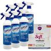 FEI FAN QUASAR SET: 6x Quasar Detergente Spray DOCCIA VETRI. Anticalcare, Antipolvere, Idrorepellente. Scudo Antisporco, Pulito Più a Lungo 580ml + Panno Soft Microfibra Multiuso, Formato 33x33