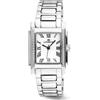 Lorenz Diva Square 030256FF - Orologio Classico da donna al quarzo - Orologio con cassa rettangolare e cinturino in acciaio - Quadrante con numeri romani e Lunetta con diamanti
