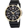 Casio Women's Diver Inspired Stainless Steel Quartz Resin Strap, Black, 25.6 Casual Watch (Model: MDV-106G-1AVCF)