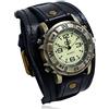 Vnook Orologio da polso punk for uomo Donna Orologio da polso hip-hop gotico vintage Orologio da polso con cinturino largo in pelle