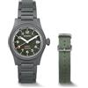 BODERRY Orologio uomo 38mm in titanio, automatico, militare, funzione giorno/data, impermeabile 100M, cinturino in nylon, movimento giapponese NH35 e corona a vite — LANDMASTER