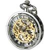 VIGOROSO Mens Classic Steampunk Gold Skeleton Hand Wind Mechanical Pocket Watch