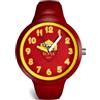 PRESTIGE & DELUXE Orologio da polso Lowell One kid Roma Giallorosso Cinturino in silicone rosso - Quadrante 34 mm rosso in confezione + portachiave calcio