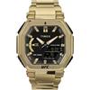 Timex Orologio da uomo UFC COLOSSUS Oro Acciaio inossidabile Movimento analogico Quadrante nero Bracciale nero con chiusura pieghevole 5 ATM