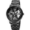 MASTOP Orologio da polso da uomo creativo 3D rotante ruota auto orologio da polso cerchio mozzo design moda quarzo elegante orologio da polso con cinturino in acciaio inox regalo per gli appassionati di auto