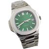 Generic Nessun logo NH35 Case Nautilus Watch 40mm Orologi meccanici in acciaio inossidabile da uomo Installa orologio di movimento NH35, verde, Sport