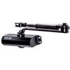 CISA Serie 604 - Chiudiporta a Cremagliera con Arresto 16046103044 - Chiudiporta con Velocità di chiusura Regolabile - Finitura Nero - Per Porte Max 85 kg