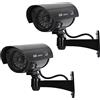 DODUOS 2 Pezzi Telecamera Finta da Esterno, Telecamera Finta con LED, Telecamere Finte da Esterno Telecamere Fittizie Finte per Interni Esterni