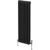 Monster Shop Radiatore Termosifone a 3 Colonne 1800mm x 382mm Moderno Centralizzato Nero in Acciaio Inox Verticale a Parete Cucina Soggiorno Bagno Kit di Fissaggio e Spazzola Inclusi