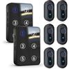 SanJie Wireless Caregiver Pager pulsante di chiamata infermiera sistema di chiamata 150 m con display a LED numero per anziani/pazienti/disabili a casa/ospedale/clinica (6 pulsanti di chiamata impermeabili e