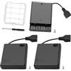 KUOQIY 3 Pezzi 4x AA 6V Supporto Batteria con Interruttore On/Off e Coperchio, KUOQIY 6V Custodia per Batterie AA in Plastica con Presa USB Femmina, AA Porta Batterie con Cacciaviti e Viti