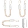 Zyiphor 3 Pezzi Corda Fermaporta di Sicurezza Corda Cotone per Maniglia Porta 60cm Protezioni per Maniglie in Corde Morbido Cotone Morbido Fermaporta di Corde Fermaporte Protezioni