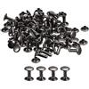 QUARKZMAN 100 Set di Rivetti in Pelle, 7x10mm Rivetti a Doppia Testa in Metallo per Riparazione Fai da Te di Artigianato in Pelle Borse Cinture Scarpe, Pistola Nera