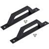 BlesConi Coppia di maniglie resistenti in ferro nero per porte da fienile, capannoni e garage (bianco)