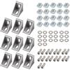 EYPINS 10xStaffa Angolare in Alluminio,Scanalatura 8 mm,Staffa ad Angolo Retto a Forma di L per Profilo 4040 4080,con Bullone Rondella e Dado Sagomato(30X42X40mm)