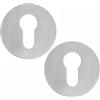 SOTOOLS Set di 2 rosette rotonde per serratura a cilindro, in vero acciaio inox spazzolato, diametro 55 mm, con cuscinetto adesivo 3M VHB