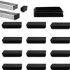 YouU 60x40mm Inserto Tappo Rettangolare nero per Tubo Rettangolare Tappo Recinzione Copertura Messaggio Chair Glide Inserire Finitura Plug Heavy Duty Tubing Messaggio (18 pezzi)